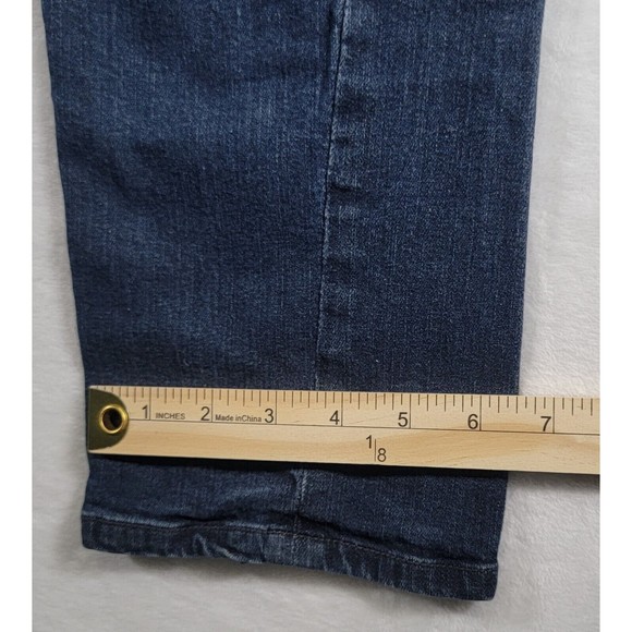 Democracy Embroidered Floral Girlfriend Jeans Size 8 Mid Rise Dark Blue Denim - Picture 15 of 16